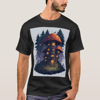 Cozy Mushroom Cottage in a Magical Forest   Tシャツ