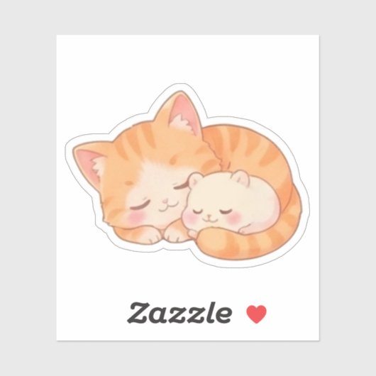 Cozy Naptime: Sleeping Cat & Hamster シール (シート)