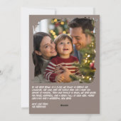 Cozy Neutral Funny Cat Retro Christmas Photo シーズンカード (裏面)