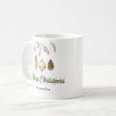 Cozy neutral Nordic minimalist art custom name コーヒーマグカップ (正面左)