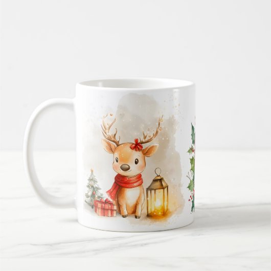 Cozy Nights Reindeer Recipe Mug コーヒーマグカップ (左)