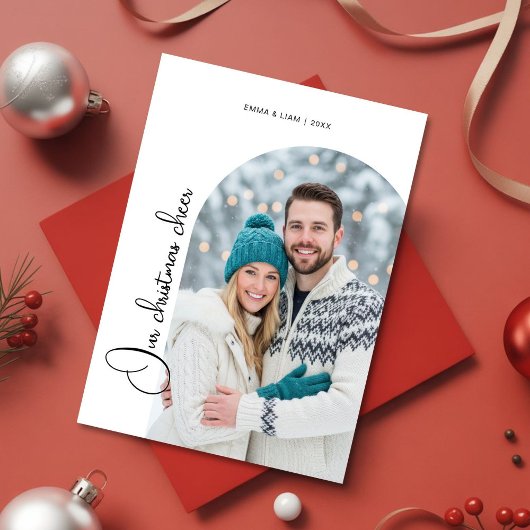 Cozy Our Christmas Cheer Couple love Holiday Card シーズンカード