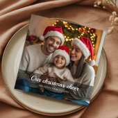Cozy Our Christmas Cheer Family Photo holiday Card シーズンカード