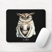 Cozy Owl with Coffee Mug Mouse Pad マウスパッド (マウス)