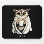 Cozy Owl with Coffee Mug Mouse Pad マウスパッド (正面)