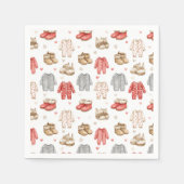 Cozy Pajamas Boho Babyshower Pattern スタンダードカクテルナプキン (正面)