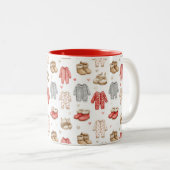 Cozy Pajamas Boho Babyshower Pattern ツートーンマグカップ (正面右)