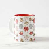 Cozy Pajamas Boho Babyshower Pattern ツートーンマグカップ (正面左)