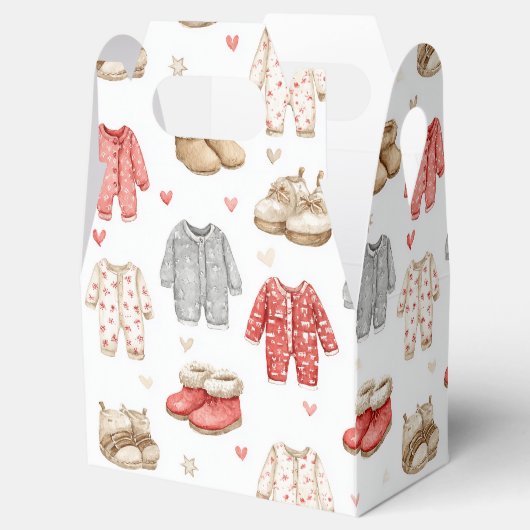 Cozy Pajamas Boho Babyshower Pattern フェイバーボックス (オープン)
