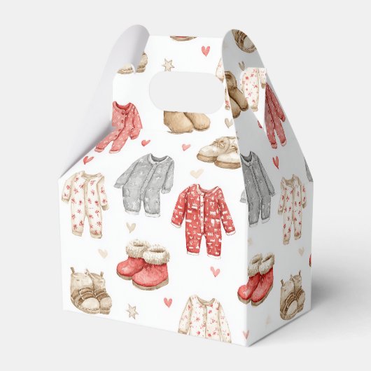 Cozy Pajamas Boho Babyshower Pattern フェイバーボックス (正面サイド)