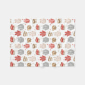 Cozy Pajamas Boho Babyshower Pattern フリースブランケット (正面(横))