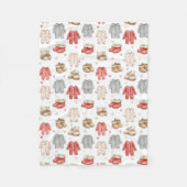 Cozy Pajamas Boho Babyshower Pattern フリースブランケット (正面)