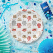 Cozy Pajamas Boho Babyshower Pattern ペーパープレート (パーティー)