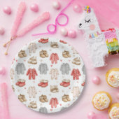 Cozy Pajamas Boho Babyshower Pattern ペーパープレート (パーティー)