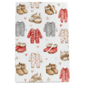 Cozy Pajamas Boho Babyshower Pattern ミディアムペーパーバッグ (正面)