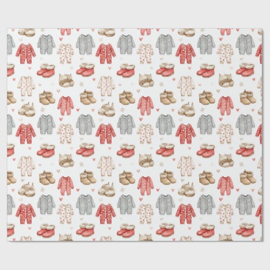 Cozy Pajamas Boho Babyshower Pattern ラッピングペーパー (フラット)