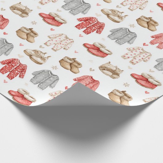 Cozy Pajamas Boho Babyshower Pattern ラッピングペーパー (角)