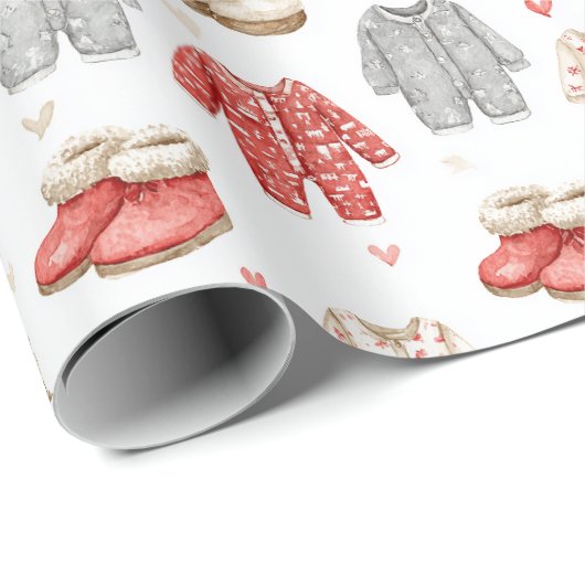 Cozy Pajamas Boho Babyshower Pattern ラッピングペーパー (ロールコーナー)