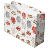 Cozy Pajamas Boho Babyshower Pattern ラージペーパーバッグ (裏面アングル)