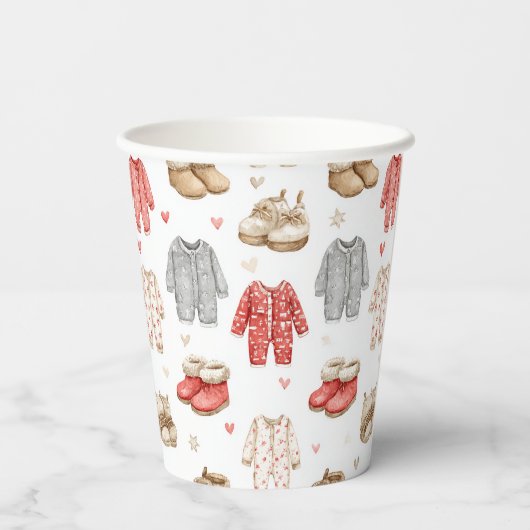 Cozy Pajamas Boho Babyshower Pattern 紙コップ (裏面)