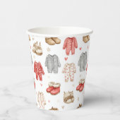 Cozy Pajamas Boho Babyshower Pattern 紙コップ (左)