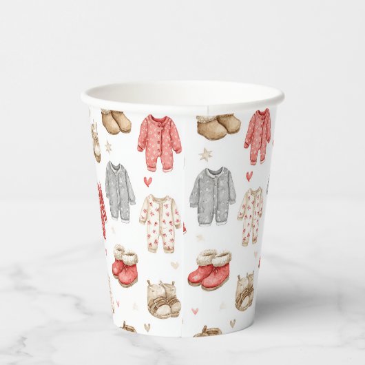 Cozy Pajamas Boho Babyshower Pattern 紙コップ (右)