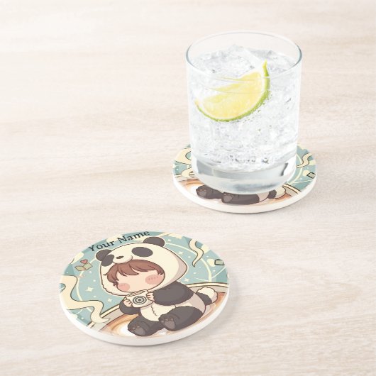 Cozy Panda Brew Absorbent Coaster Set コースター (側面)