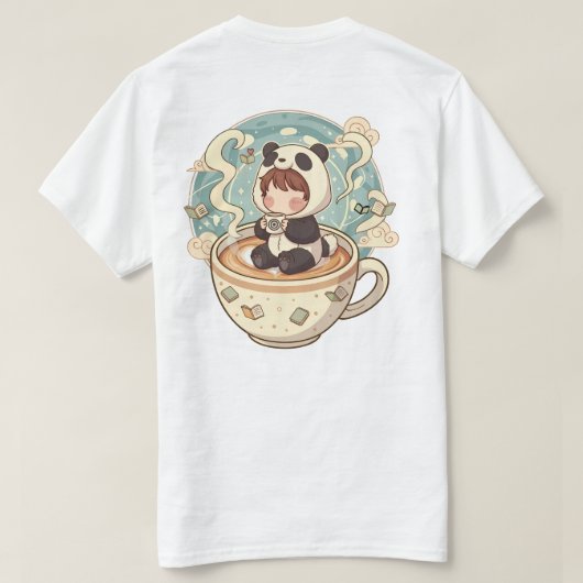 Cozy Panda Coffee Men's Graphic Tee Tシャツ (デザイン裏面)