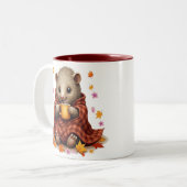 Cozy Pangolin Mug - Pangolin in Blanket Coffee ツートーンマグカップ (正面左)