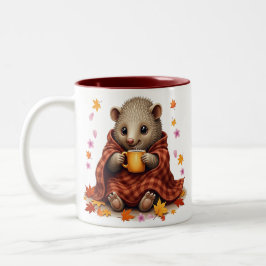 Cozy Pangolin Mug - Pangolin in Blanket Coffee  ツートーンマグカップ