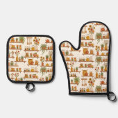 Cozy Pantry Shelves Watercolor Baking Day Set 鍋つかみ&鍋敷きセット (正面)