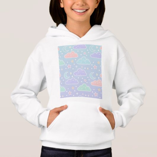 Cozy Pastel Cloud Aesthetic Hoodie (正面)