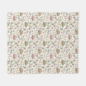 Cozy Pastel Cream Fungi Seamless Pattern Gift フリースブランケット (正面(横))