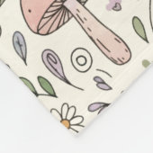 Cozy Pastel Cream Fungi Seamless Pattern Gift フリースブランケット (角)