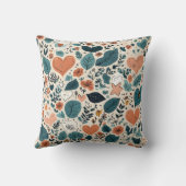 Cozy Pastel Floral & Geometric Pattern Pillow クッション (裏面)