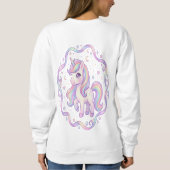 Cozy Pastel Unicorn Fleece Pullover スウェットシャツ (裏面)