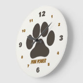 Cozy Paws Collection Beige ラージ壁時計 (傾斜)