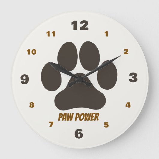 Cozy Paws Collection Beige ラージ壁時計 (正面)