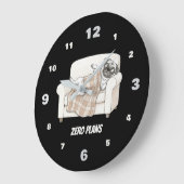 Cozy Paws Collection Black ラージ壁時計 (傾斜)