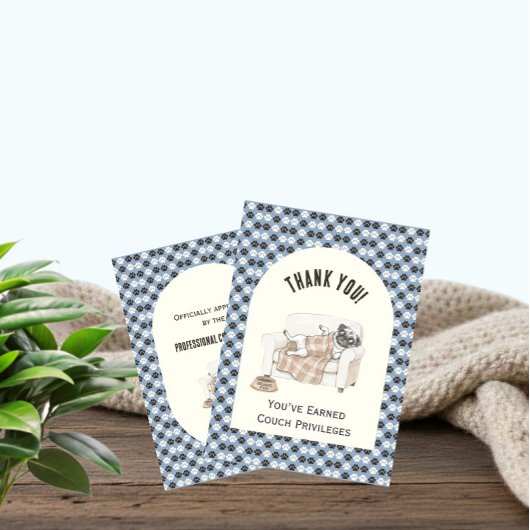 Cozy Paws Flat Thank You Card サンキューカード