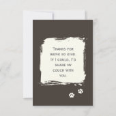 Cozy Paws Thank You Card サンキューカード (裏面)