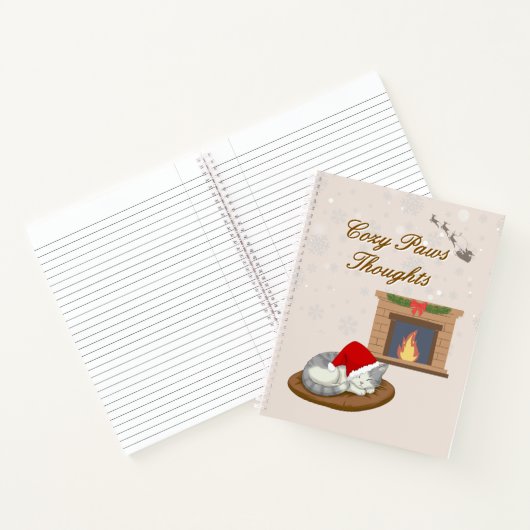 Cozy Paws Thoughts Spiral Journal Notebook ノートブック (内部)
