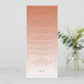 Cozy Peach Classic Wedding Menu メニュー (スタンド正面)