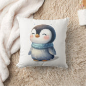 Cozy Penguin -装飾用クッション、装飾用クッション16インチx 16インチ クッション (ブランケット)