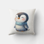 Cozy Penguin -装飾用クッション、装飾用クッション16インチx 16インチ クッション (裏面)