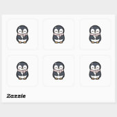 Cozy Penguin – Cute Kawaii Animal Illustration スクエアシール (シート)