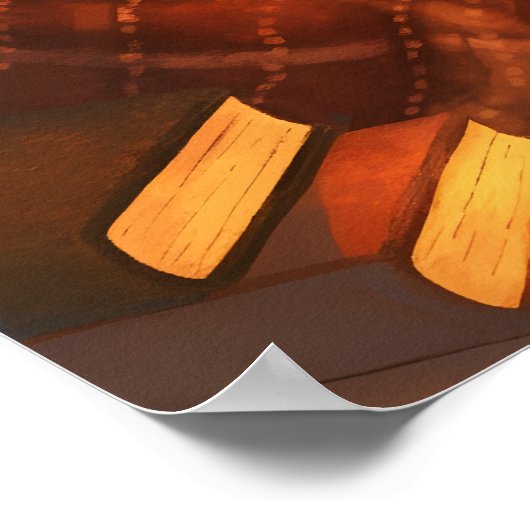 Cozy Penguin Reading Nursery Wall Art Print Poster ポスター (角)