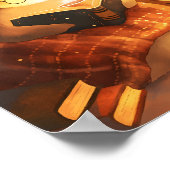 Cozy Penguin Reading Nursery Wall Art Print Poster ポスター (角)