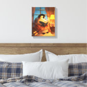 Cozy Penguin Reading Nursery Wall Print Canvas Art キャンバスプリント (インサイチュ (寝室))