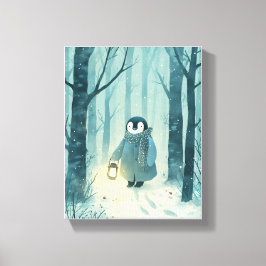 Cozy Penguin  Winter Nursery Wall Art Canvas Art キャンバスプリント